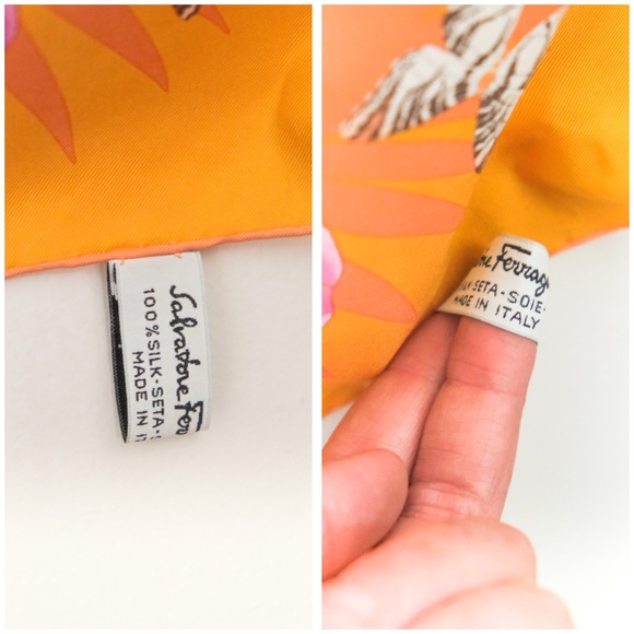 AUTHENTIC Salvatore Ferragamo Designer Jungle Print Silk Scarf - Picture 11 of 12